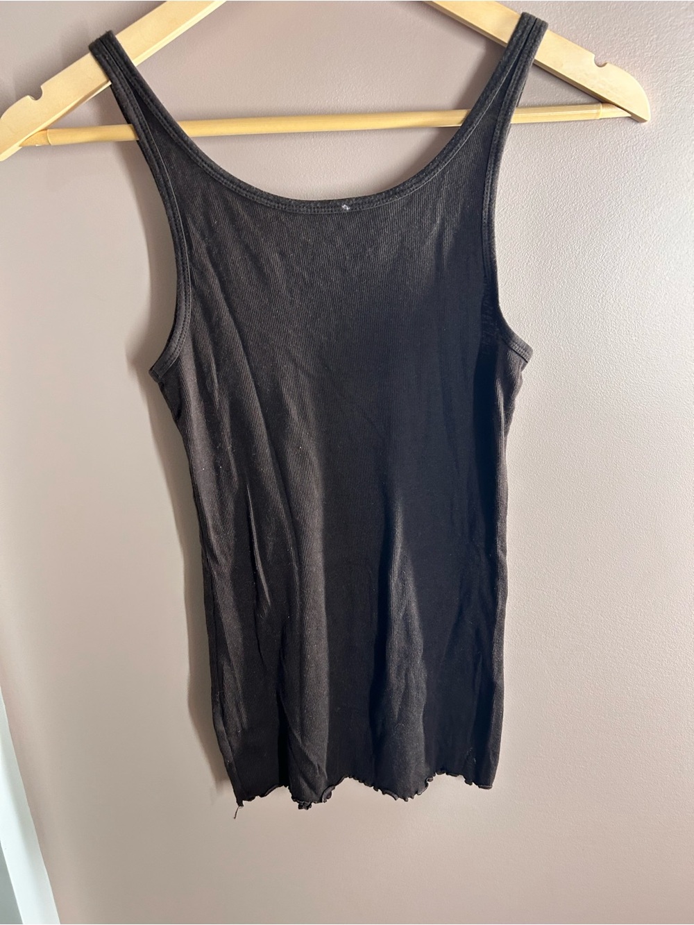 Banana Republic Classic Chocolate Women's Tank Top - with ruffle hem.   Petite M